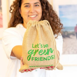 Saco de Embrulho Reutilizável "Let's be green friends!"